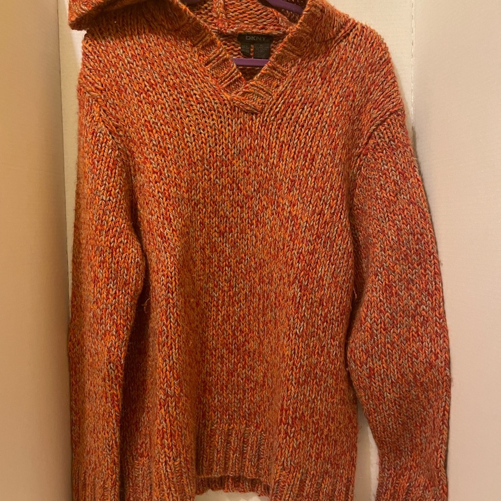 DKNY multicolor hooded sweater size XL